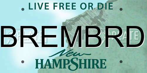 BREMBRD New Hampshire License Plate