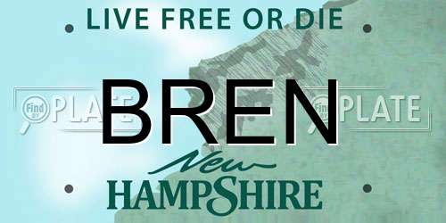 BREN New Hampshire License Plate