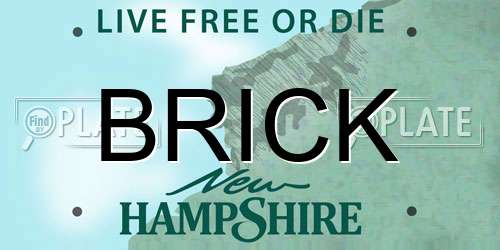 BRICK New Hampshire License Plate