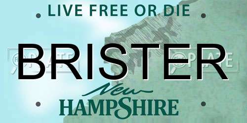 BRISTER New Hampshire License Plate