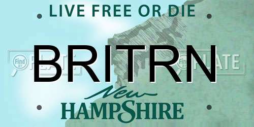 BRITRN New Hampshire License Plate