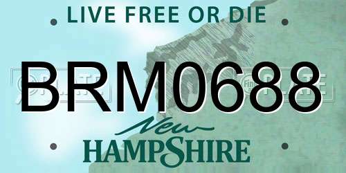 BRM0688 New Hampshire License Plate
