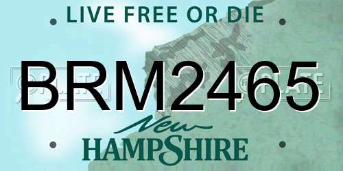 BRM2465 New Hampshire License Plate