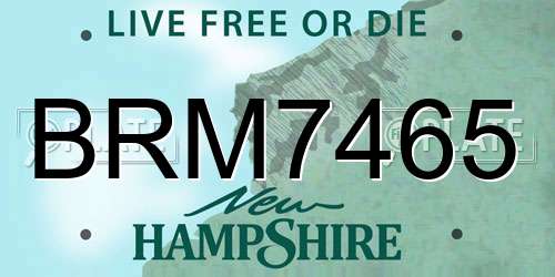 BRM7465 New Hampshire License Plate