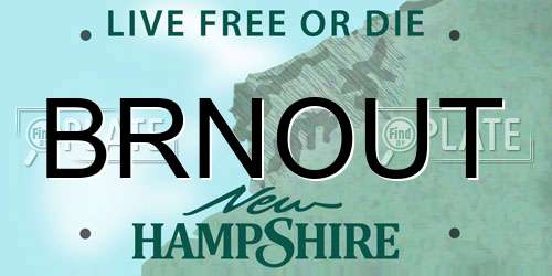 BRNOUT New Hampshire License Plate