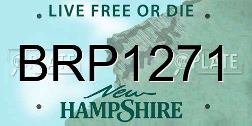 BRP1271 New Hampshire License Plate