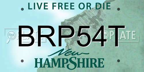 BRP54T New Hampshire License Plate
