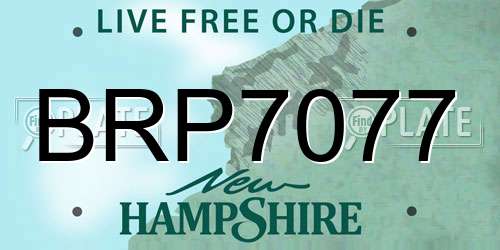 BRP7077 New Hampshire License Plate