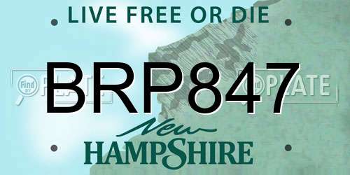 BRP847 New Hampshire License Plate