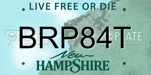 BRP84T New Hampshire License Plate
