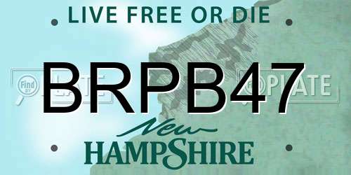 BRPB47 New Hampshire License Plate
