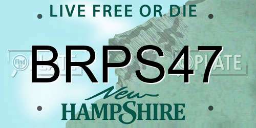 BRPS47 New Hampshire License Plate