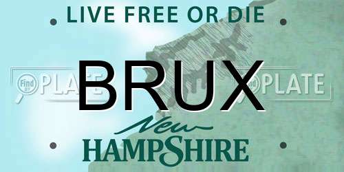 BRUX New Hampshire License Plate