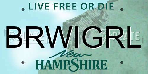 BRWIGRL New Hampshire License Plate