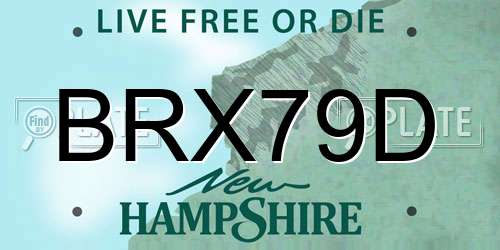 BRX79D New Hampshire License Plate