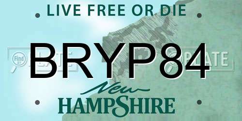BRYP84 New Hampshire License Plate