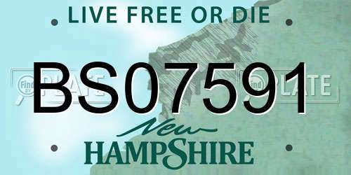 BS07591 New Hampshire License Plate