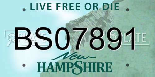 BS07891 New Hampshire License Plate