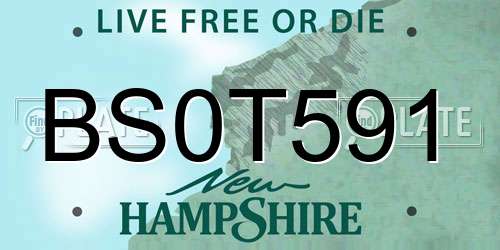 BS0T591 New Hampshire License Plate