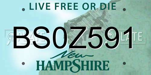 BS0Z591 New Hampshire License Plate