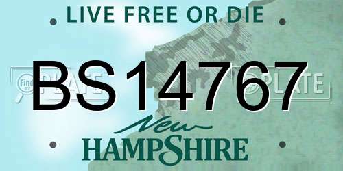 BS14767 New Hampshire License Plate