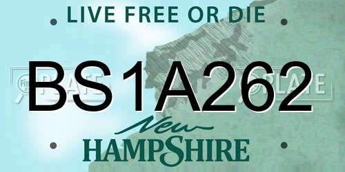 BS1A262 New Hampshire License Plate