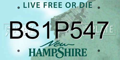 BS1P547 New Hampshire License Plate