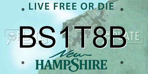 BS1T8B New Hampshire License Plate