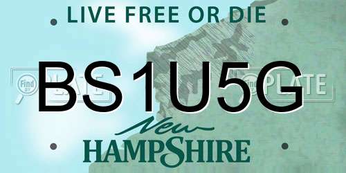 BS1U5G New Hampshire License Plate