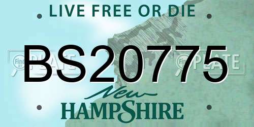 BS20775 New Hampshire License Plate
