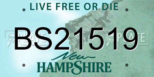 BS21519 New Hampshire License Plate