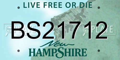 BS21712 New Hampshire License Plate