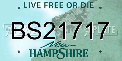 BS21717 New Hampshire License Plate
