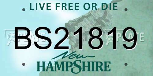 BS21819 New Hampshire License Plate