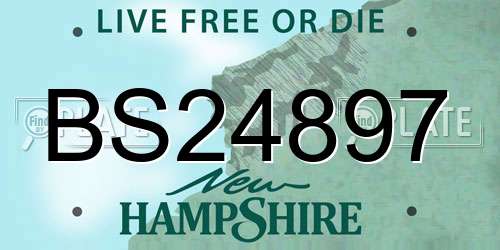 BS24897 New Hampshire License Plate