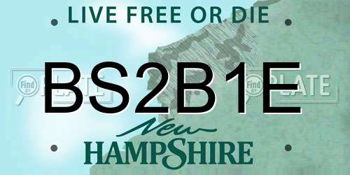 BS2B1E New Hampshire License Plate