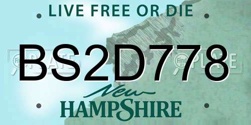 BS2D778 New Hampshire License Plate