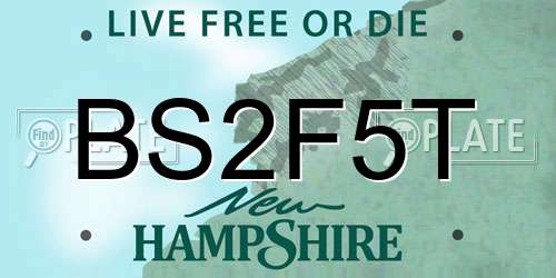 BS2F5T New Hampshire License Plate