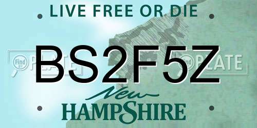 BS2F5Z New Hampshire License Plate