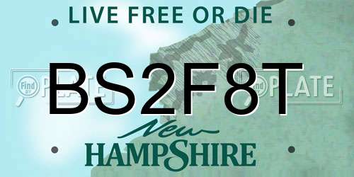 BS2F8T New Hampshire License Plate