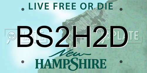 BS2H2D New Hampshire License Plate
