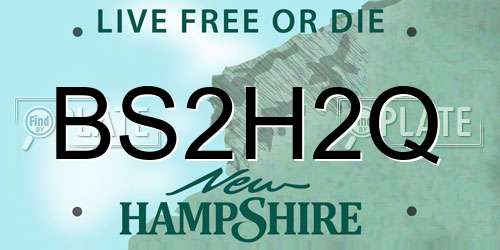 BS2H2Q New Hampshire License Plate