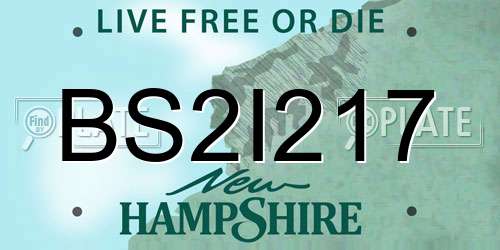 BS2I217 New Hampshire License Plate