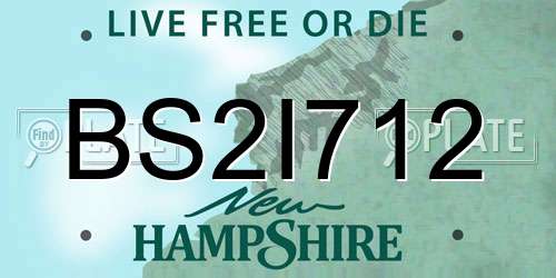 BS2I712 New Hampshire License Plate