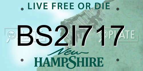 BS2I717 New Hampshire License Plate