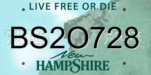 BS2O728 New Hampshire License Plate