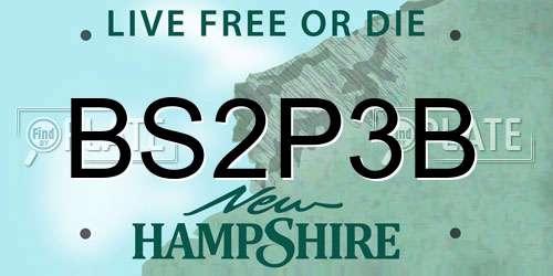 BS2P3B New Hampshire License Plate