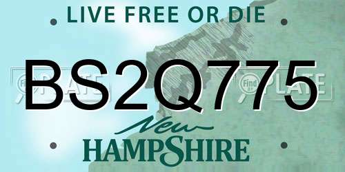 BS2Q775 New Hampshire License Plate