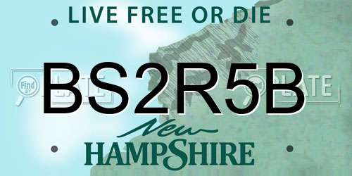 BS2R5B New Hampshire License Plate