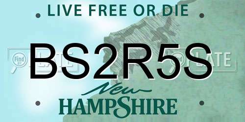 BS2R5S New Hampshire License Plate
